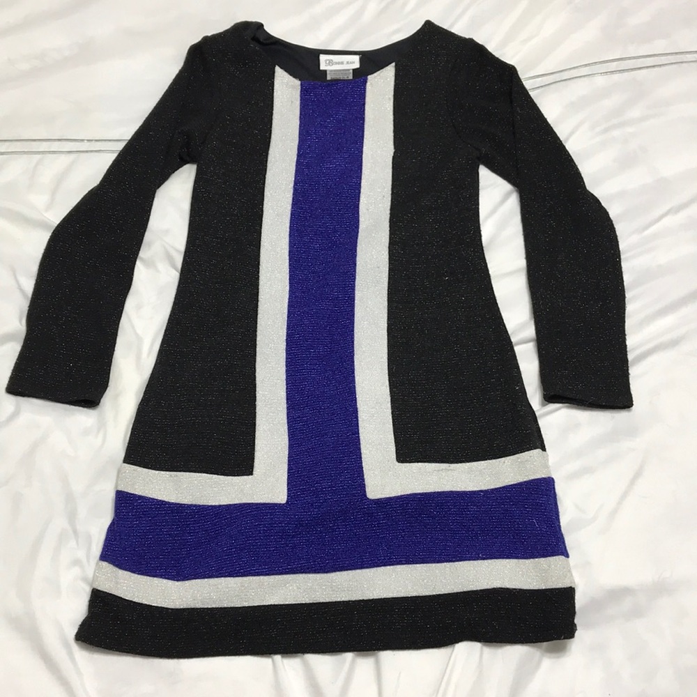 Long Sleeve Woven Glitter Dress